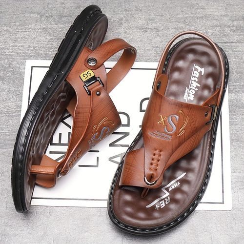 Men's Fashion Outdoor Casual Flip Flops And Sandals - Dark Brown