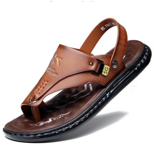 Men's Fashion Outdoor Casual Flip Flops And Sandals - Dark Brown
