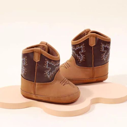 Spring and Autumn style baby shoes for men and women aged 0-1 retro soft rubber sole anti slip wear-resistant and lightweight short boots