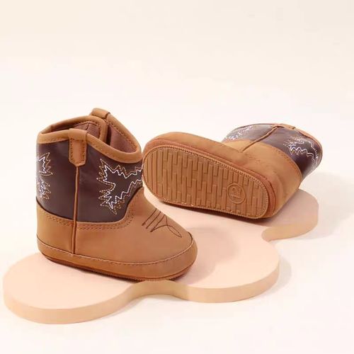 Spring and Autumn style baby shoes for men and women aged 0-1 retro soft rubber sole anti slip wear-resistant and lightweight short boots