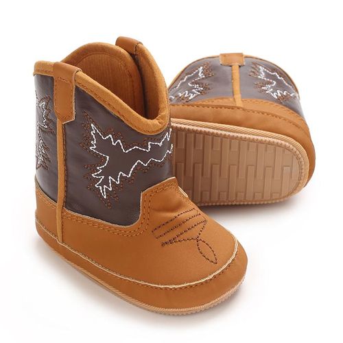 Spring and Autumn style baby shoes for men and women aged 0-1 retro soft rubber sole anti slip wear-resistant and lightweight short boots