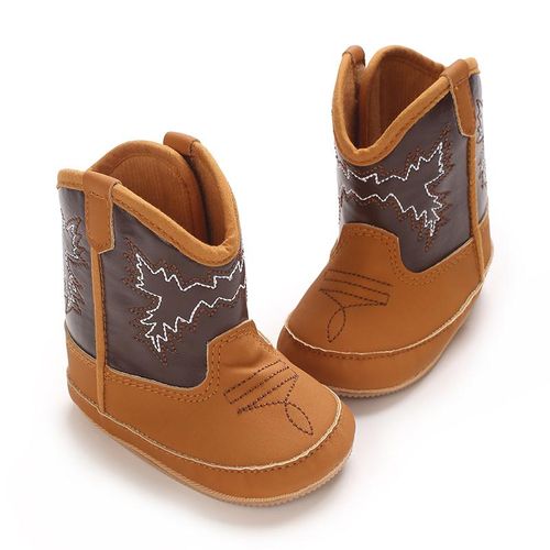 Spring and Autumn style baby shoes for men and women aged 0-1 retro soft rubber sole anti slip wear-resistant and lightweight short boots