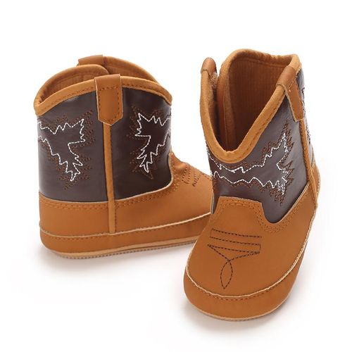 Spring and Autumn style baby shoes for men and women aged 0-1 retro soft rubber sole anti slip wear-resistant and lightweight short boots