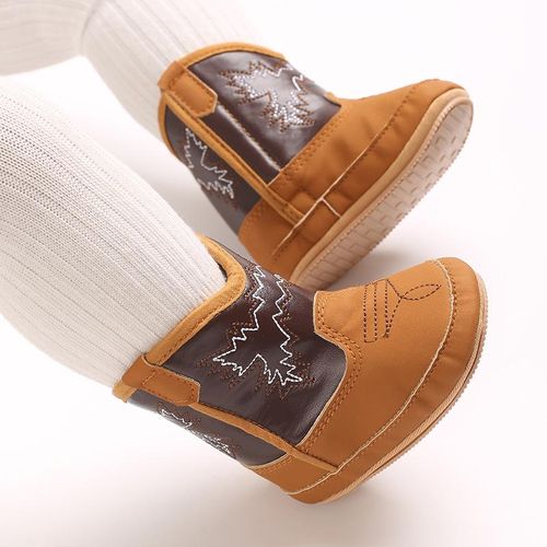 Spring and Autumn style baby shoes for men and women aged 0-1 retro soft rubber sole anti slip wear-resistant and lightweight short boots