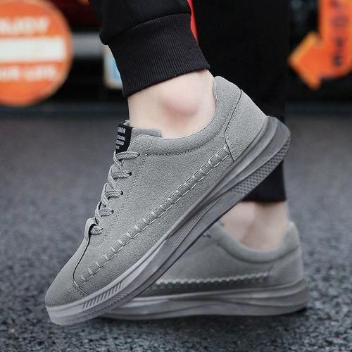 Men's Comfortable Gentle Casual Sport Flannelette Shoes Fashion Sneakers Gray