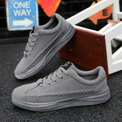 Men's Comfortable Gentle Casual Sport Flannelette Shoes Fashion Sneakers Gray