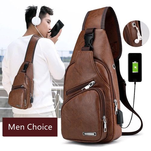 Mateamoda Men Bags Chest Bags Crossbody Bags Shoulder Bags USB Sling Satchel