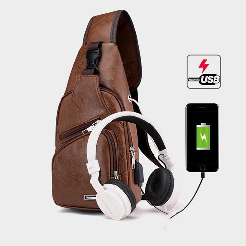 Mateamoda Men Bags Chest Bags Crossbody Bags Shoulder Bags USB Sling Satchel