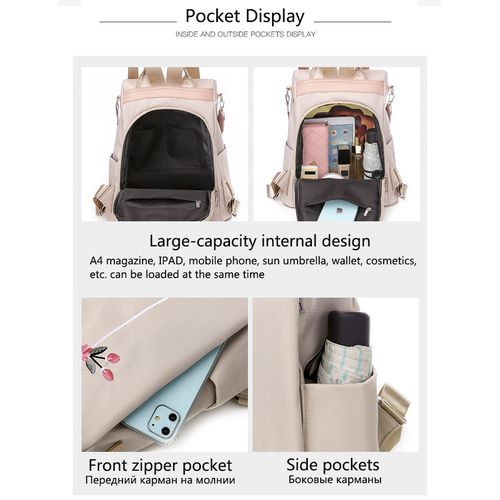 New Embroidery Waterproof Oxford Women Backpack