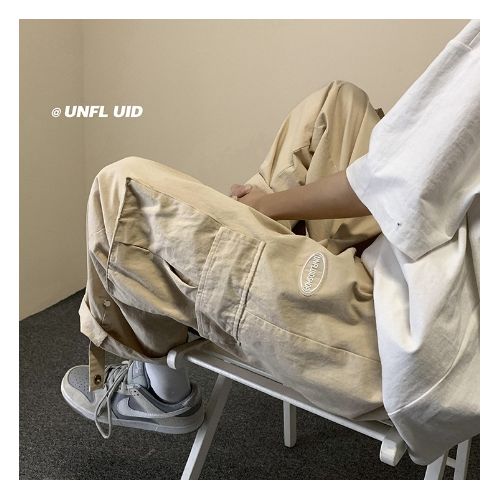 Multiple Pockets Pants Cylinder Loose Broad Leg Waist Casual Male Trousers