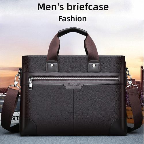 Men's Business Briefcase,Diagonal Handbag,Shoulder Bag,Computer Bag,Handbag - Brown