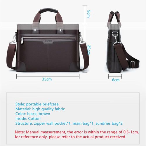 Men's Business Briefcase,Diagonal Handbag,Shoulder Bag,Computer Bag,Handbag - Brown