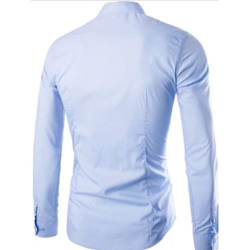 Men's Long Sleeve Slim Shirt - Sky Blue