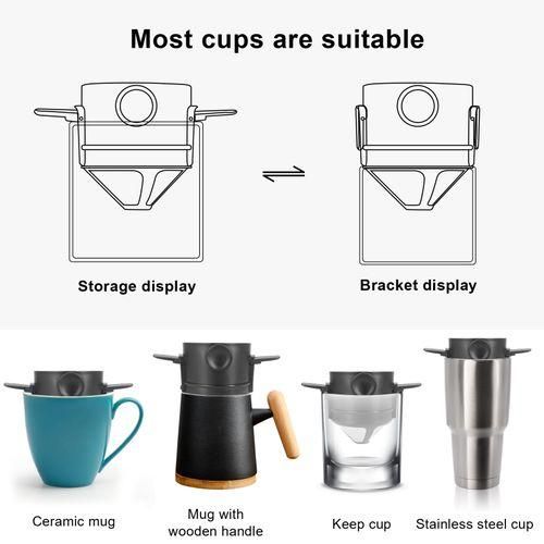 Folding Portable Hand Brewed Coffee Filter, Coffee Dripper