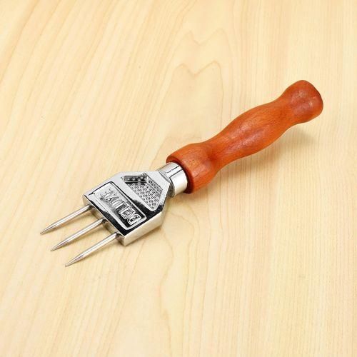915 Generation Ice Pick  Sturdy Ice with Solid Wood Handle 304 Stainless Steel Three Pronged Ice Crusher for Bartender
