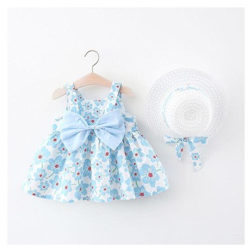 Fashion Bow Baby Dress Sling Dresses Baby Clothes Kids Clothes Hat