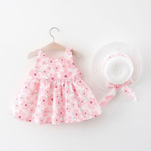 Fashion Bow Baby Dress Sling Dresses Baby Clothes Kids Clothes Hat
