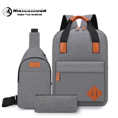 Mateamoda 3 PCS Men Bags Backpacks School Bags Laptop Bags Satchel Chest Bags Bookbags
