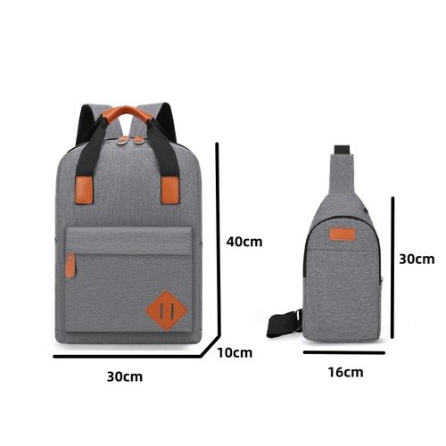 Mateamoda 3 PCS Men Bags Backpacks School Bags Laptop Bags Satchel Chest Bags Bookbags