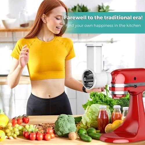 915 Generation Slicer Shredder Attachments Prep Vegetable Slicer for Stand Mixer Salad Maker with Cleaning Brush