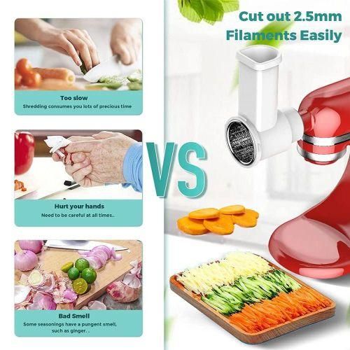 915 Generation Slicer Shredder Attachments Prep Vegetable Slicer for Stand Mixer Salad Maker with Cleaning Brush