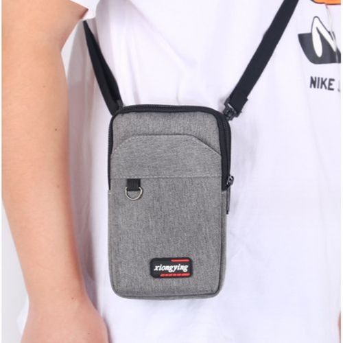 General Men's Cell Phone Waist Bag-grey
