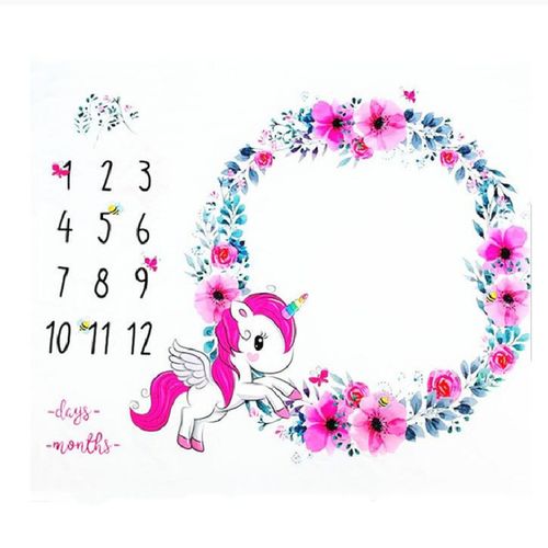 Baby Growth Background Carpet Monthly Milestone Blanket