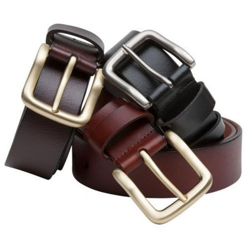 Men's Faux Leather Belts - Black, Dark Brown, Brown.
