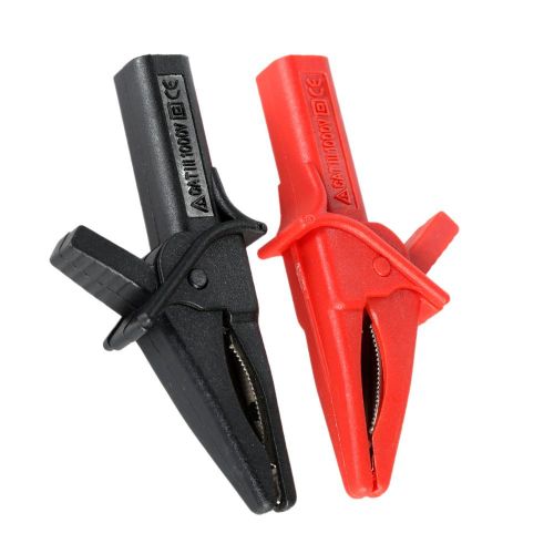 HT18A Crocodile Clip Fitting of DSO3064 2pcs Large Dolphin Gator Clips Red + Black NO5124