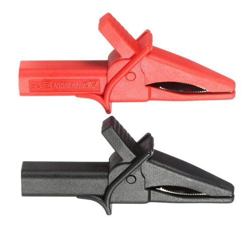 HT18A Crocodile Clip Fitting of DSO3064 2pcs Large Dolphin Gator Clips Red + Black NO5124