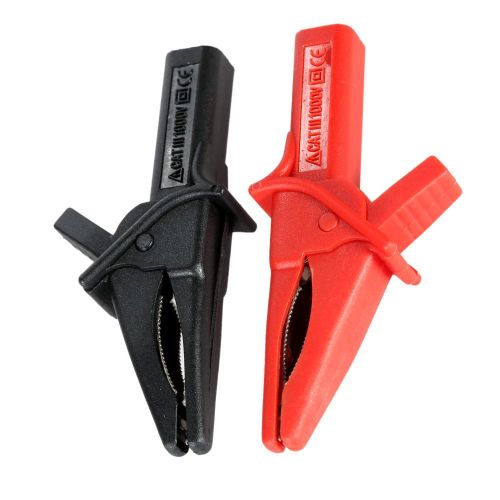HT18A Crocodile Clip Fitting of DSO3064 2pcs Large Dolphin Gator Clips Red + Black NO5124
