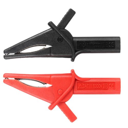 HT18A Crocodile Clip Fitting of DSO3064 2pcs Large Dolphin Gator Clips Red + Black NO5124