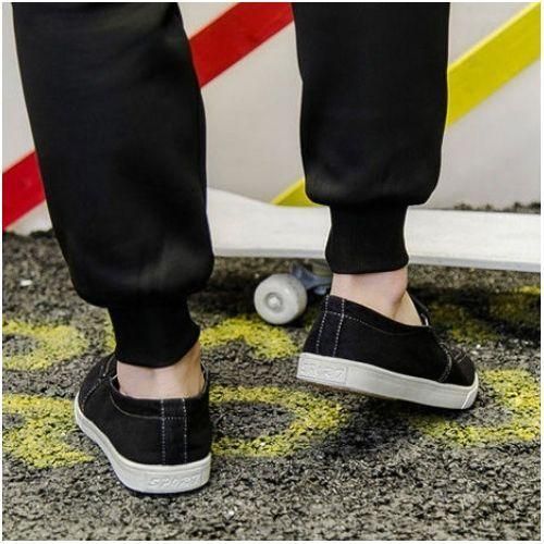 Men's Comfortable Breathable Slipon Shoes Loafers Canvas Casual Sneaker Black
