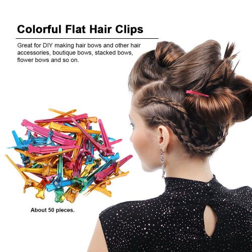 Colorful Hair Clips Steel Flat Prong Alligator Metal Single Hair Clamp Barrette for Bows DIY Accessories Hairpins NO5137