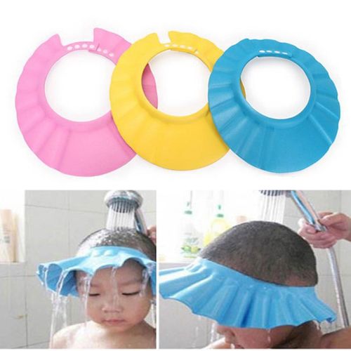 Adjustable Baby Shower Cap Child Kids Shampoo Bath  Hat Wash Hair Shield New