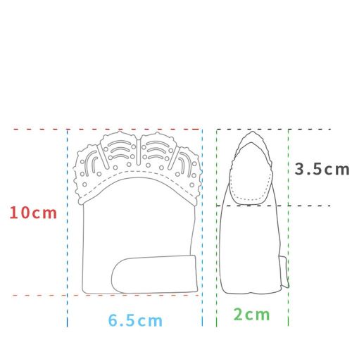 Baby Teething Mittens Self-Soothing Pain Relief Silicone Mitt Bite Resistant Toy NO5300