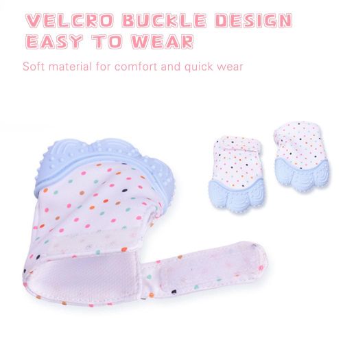 Baby Teething Mittens Self-Soothing Pain Relief Silicone Mitt Bite Resistant Toy NO5300