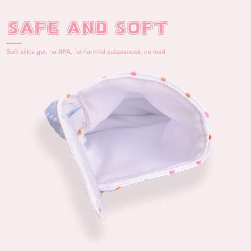 Baby Teething Mittens Self-Soothing Pain Relief Silicone Mitt Bite Resistant Toy NO5300