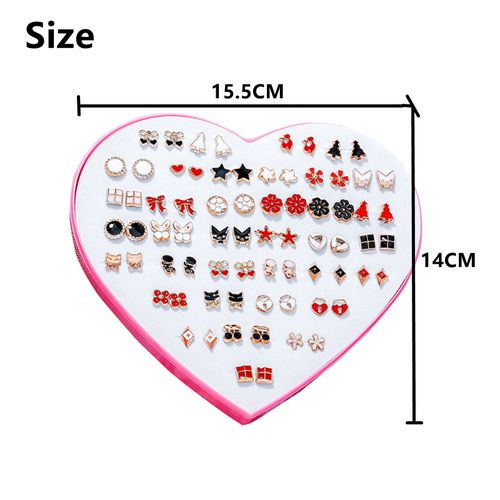 Mateamoda 36 Pairs / Set Earrings Transparent Glue Stick Fashion Ear Studs Female New Heart-shaped Set