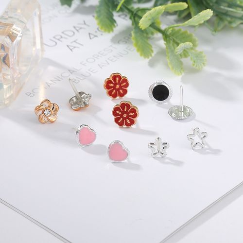 Mateamoda 36 Pairs / Set Earrings Transparent Glue Stick Fashion Ear Studs Female New Heart-shaped Set