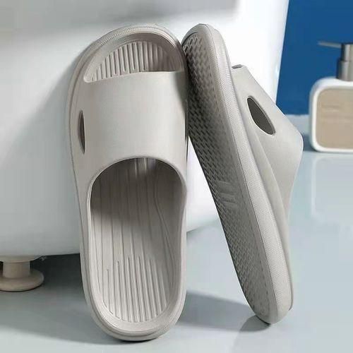 Summer Men's Indoor Home Bathroom Non-slip Platform Sandals Slippers Gray