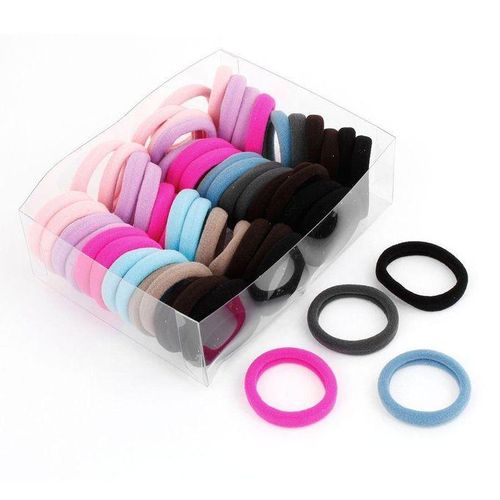 50 x Colorful Elastic Rubber Hair Bands Ponytail Holders