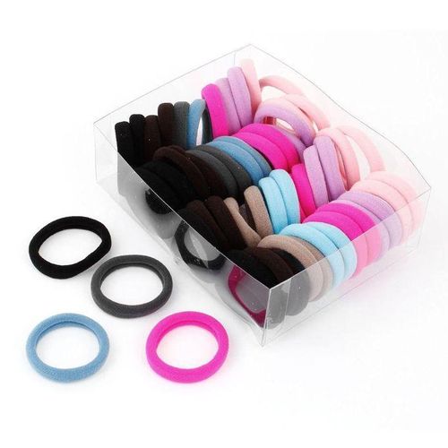50 x Colorful Elastic Rubber Hair Bands Ponytail Holders