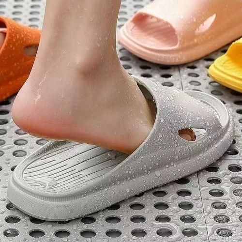 Summer Men's Indoor Home Bathroom Non-slip Platform Sandals Slippers Gray