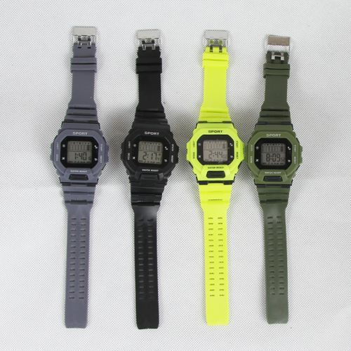 Led Digital Multi-functional Sports Men Watch Yellow