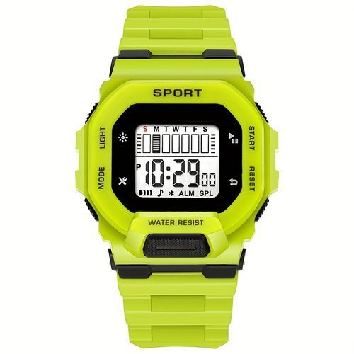 Led Digital Multi-functional Sports Men Watch Yellow