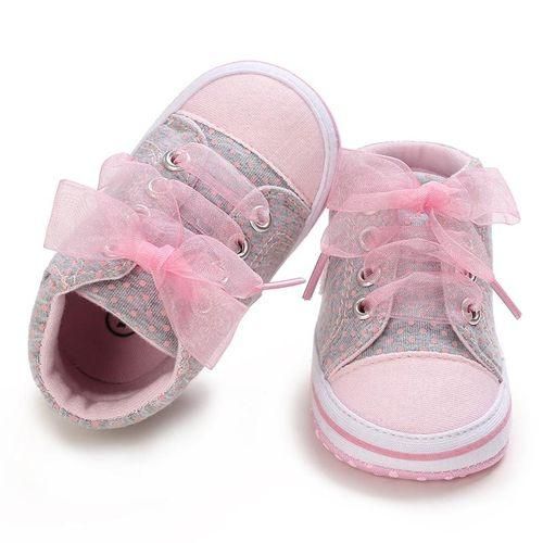 Cute Baby Bow Casual Sports Shoes For Girls Soft Sole Comfortable Walking Shoes