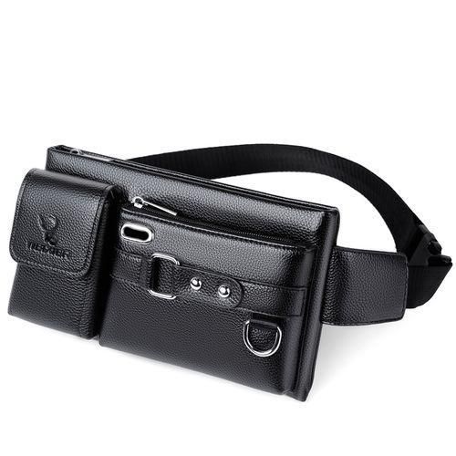 Men's Fanny Bags Multipurpose PU Leather Chest Crossbody Bag