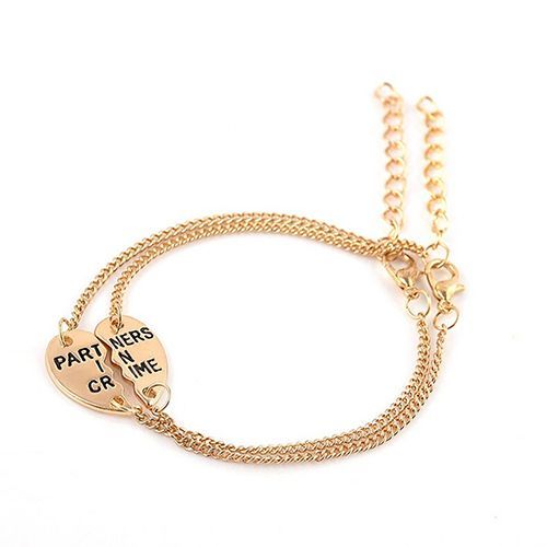 1 Pair Women's Unique Best Friends Split Heart Pendant-