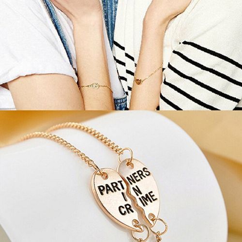 1 Pair Women's Unique Best Friends Split Heart Pendant-